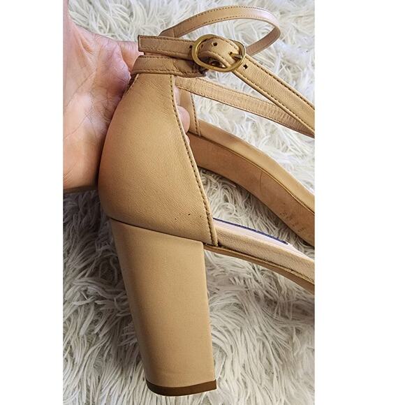 Stuart Weitzman Nearlynude Strap Leather Sandals 12 - Picture 11 of 13